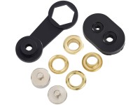 LUX fűzőkarikák korongokkal, 7,5 mm x 15 mm, ezüst