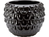 Agyag kaspó mázas fekete 14 cm x 17,5 cm x 17,5 cm