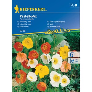 Kiepenkerl Izlandi mák 'Pasztell Mix': Sárga, narancssárga és fehér mákvirágok.