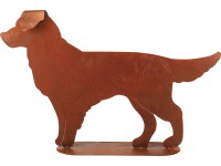 Dekorációs figura kutya álló fémből 63 cm x 13,5 cm x 40 cm rozsdaszínű