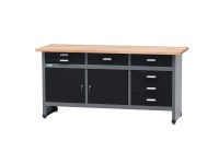 Küpper munkapad 2 ajtó és 7 fiók 84 cm x 170 cm x 60 cm fekete-világosszürke