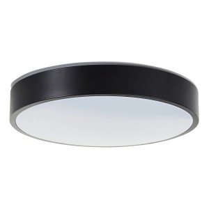 Okos LED mennyezeti lámpa Vadin, fekete/fehér, Ø 33 cm. Modern lámpa állítható fényszínnel és távirányítóval.