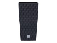 Prosperplast virágcserép belső cseréppel Rato Square 20 cm antracitszínű