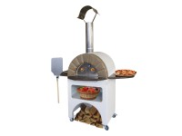 Domofire fatüzelésű kemence pizzalapáttal Capri szürkés barna-csontszín