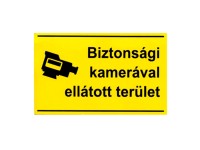 Biztonsági kamerával ellátott terület - műanyag tábla A4