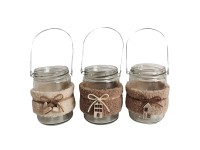 Boltze Matje mécsestartó  9 cm x 11 cm barna-bézs többféle változatban