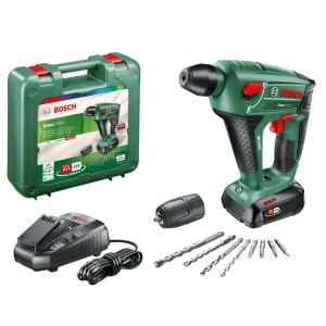 Bosch 18V akkus ütvefúró Uneo Maxx készlet akkumulátorral, töltővel, fúrókkal és bitekkel.