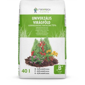 Univerzális virágföld zsák növény motívummal, 40 liter.