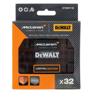 DeWalt bitkészlet (32 darabos) McLaren F1 Team dizájnban, szerszámkészlet barkácsoláshoz.