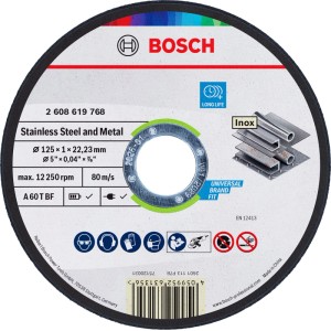 Bosch Standard for Metal vágókorong, 125 mm átmérő, sarokcsiszolókhoz.