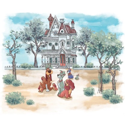 Komar nemszőtt fotótapéta Disney Lady and the Tramp Sweet Home színes