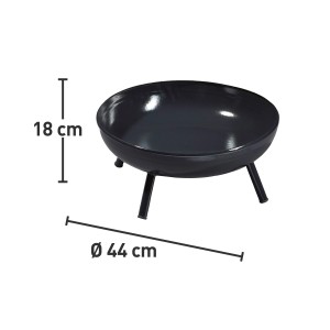 Fekete OBI Medford tűzrakó tál acélból, Ø 44 cm, tábortüzekhez a kertben.