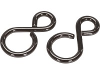 S-kampó fekete eloxált 38 mm x 20 mm x 5 mm 2 darab