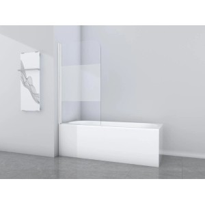 Aurlane White Classic fürdőkádparaván, 80x140 cm, fehér, 1 szárnyú, átlátszó üveggel és betekintés elleni védelemmel.