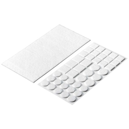 Filckorongkészlet öntapadós kerek és négyszögletes fehér