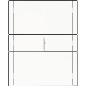 Fehér Bertilo kerti szekrény HPL Highboard (155x75x193cm), két ajtóval.