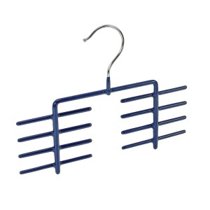 Kék nyakkendőtartó akasztóval, textil tároló szekrénybe.