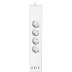 Fehér Hama WLAN okos elosztó, 4 aljzat, 4 USB port. Smart Home aljzatok.