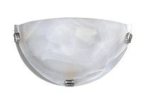 Rábalux Alabastro fali lámpa félkör 30 cm fehér - króm