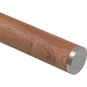 Rozsdamentes acél lapos végzáró fa korláthoz, átmérő 40 mm.