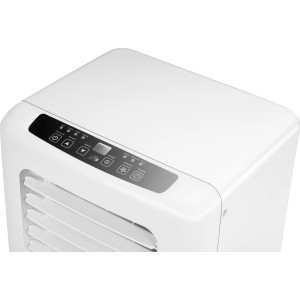 KGM 7000 BTU mobilklíma, A energiaosztály, fehér kivitel, a kezelőszervek közelképe.
