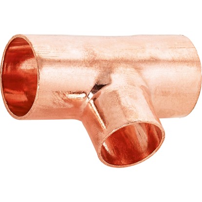 Forrasztható szűkítő T-idom 22 mm x 18 mm x 22 mm réz