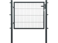 Floraworld egyszárny kapu kétrudas hálós kerítéspanel antracit 80 cm x 120 cm