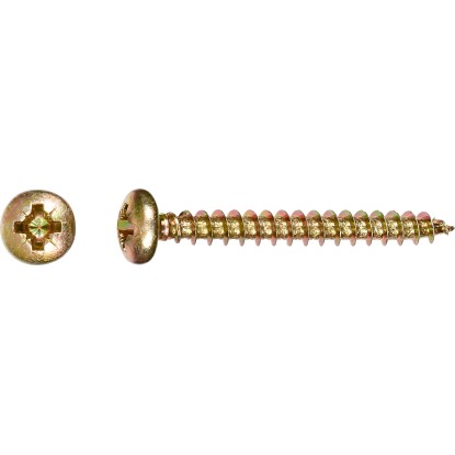 Sárga horganyzott forgácslap csavar félgömb fejjel, PZ meghajtás, Ø 5x20 mm, 15 darab