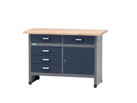 Küpper munkapad egyajtós 5 fiókkal 84 cm x 120 cm x 60 cm sötétkék