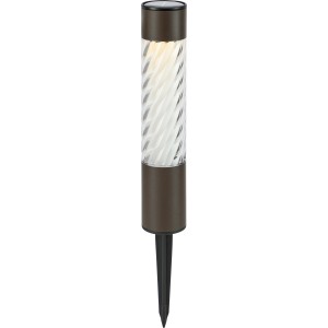 Isili szolár LED dekorációs lámpa, 4 darabos készlet, barna műanyag, Ø 4,5 cm, földbe szúrható kültéri használatra.