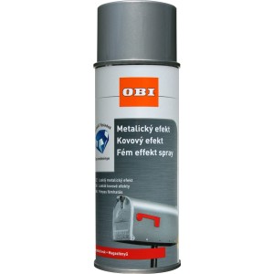 Ezüst metál hatású spray festék az OBI-tól.