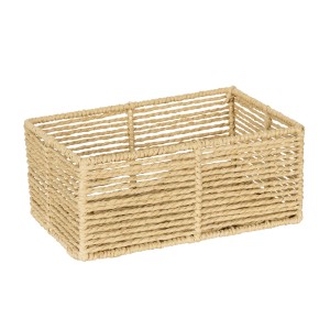 Bézs Wenko Meria fürdőszobai kosár, 24,5x10x15 cm, acélból és cellulózból, fürdőszobába és háztartásba.