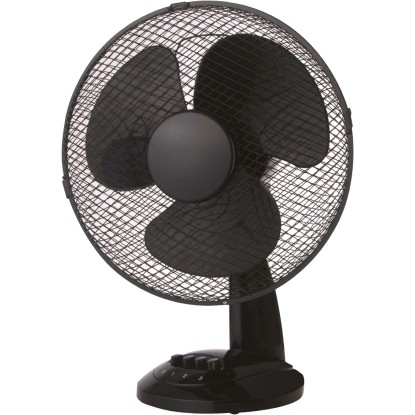 Asztali ventilátor fekete 30 cm átmérő