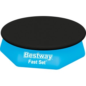 Bestway Flowclear medencetakaró, fekete, Ø 244 cm. PVC medencetakaró Fast Set medencékhez.