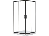 Zuhanykabin szögletes fekete 80 cm x 80 cm x 180 cm Zuhanykabin szögletes fekete 80 cm x 80 cm x 180 cm