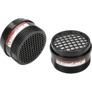 LUX-TOOLS Eurofilter A1P2 R, 2 darabos készlet légzőmaszkokhoz. Kombinált szűrő gázok és részecskék ellen.