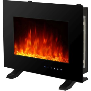 Fekete El Fuego Aarau II elektromos kandalló láng effektussal és lábakkal. Falra szerelhető.