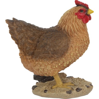 Dekorfigura csirke 16 cm x 10 cm x 19 cm barna