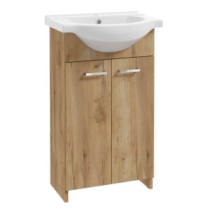 Twins mosdószekrény 50 cm golden oak kerámia mosdóval