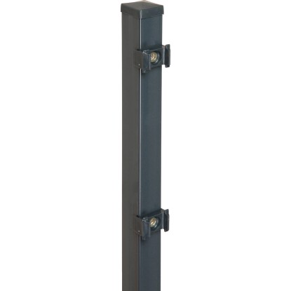 Négyszögletű kerítésoszlop rögzítőlapkákkal 4 cm x 4 cm x 200 cm antracitszürke