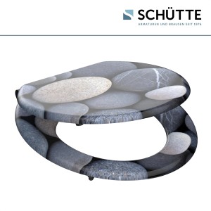 Schütte Grey Stones WC ülőke SoftClose funkcióval, MDF fa kő hatással.