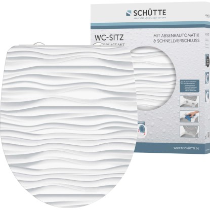 WHITE WAVE duroplaszt WC-ülőke leeresztő automatikával és gyorszárral