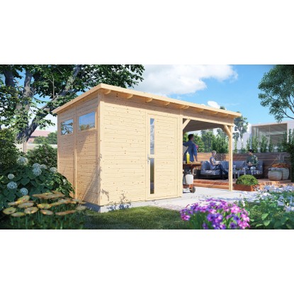 Bertilo Pentus 2 Lounge kerti ház 234 cm x 447 cm natúr FSC®