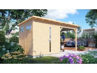 Bertilo Pentus 2 Lounge kerti ház 234 cm x 447 cm natúr FSC Bertilo Pentus 2 Lounge kerti ház 234 cm x 447 cm natúr FSC