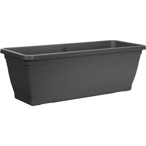 Antracit Florus Mediterran virágláda, 50 cm, újrahasznosított műanyagból.