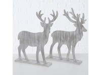 Boltze Home Kigan S szarvas figura 45 cm szürke