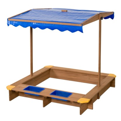 Swing King Ibiza homokozó 120 cm x 120 cm x 18 cm natúr-kék FSC®