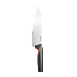 Fiskars szakácskés fekete nyéllel, konyhakés otthoni szakácsoknak.