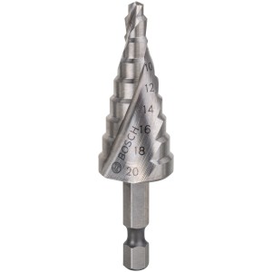Bosch HSS lépcsős fúró (4-20 mm) hatszögletű szárral univerzális fúrókhoz.