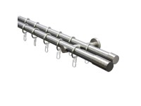 Gardinia függönyrúdkészlet 2 pályás henger rozsdamentes acél hatású 160 cm